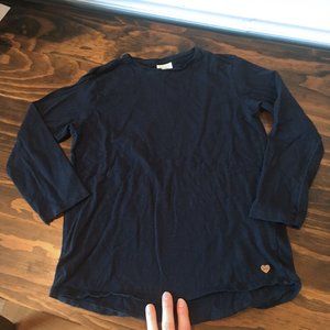 Zara Girls Collection Navy 3/4 Long Sleeve Top Size 8